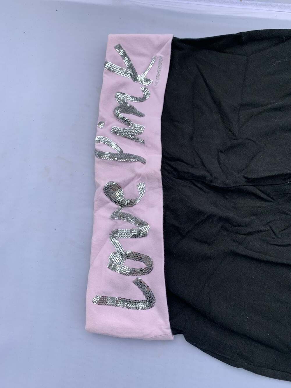 Victoria's Secret Pink Yoga Pants Size S Foldover Waist Sequin Logo Capri